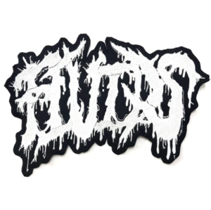 FLUIDS - Logo [white] -- backpatch Embroidered