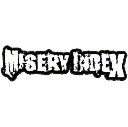 MISERY INDEX - Logo [white] -- backpatch Embroidered.png