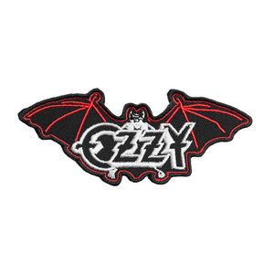 OZZY OSBOURNE - BAT [red] [iron on] -- Embroidered patch