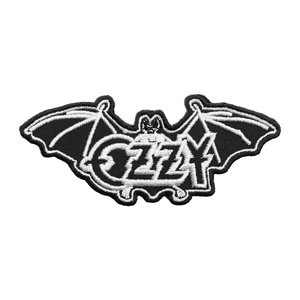 OZZY OSBOURNE - BAT [white] [iron on] -- Embroidered patch