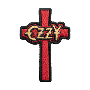 OZZY OSBOURNE - CROSS [red] -- Embroidered patch [iron on]