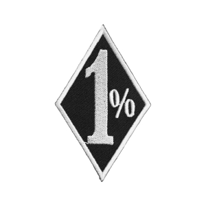 1 percent - logo [iron on] --  Embroidered Patch