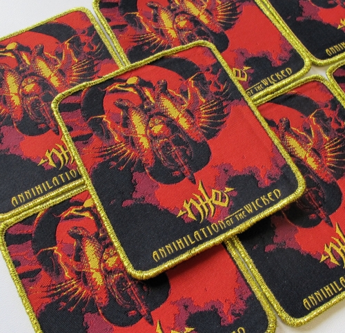 NILE - Annihilation of the Wicked [gold] -- woven patch.JPG