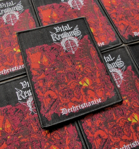 VITAL REMAINS - Dechristianize [black] -- woven patch.JPG