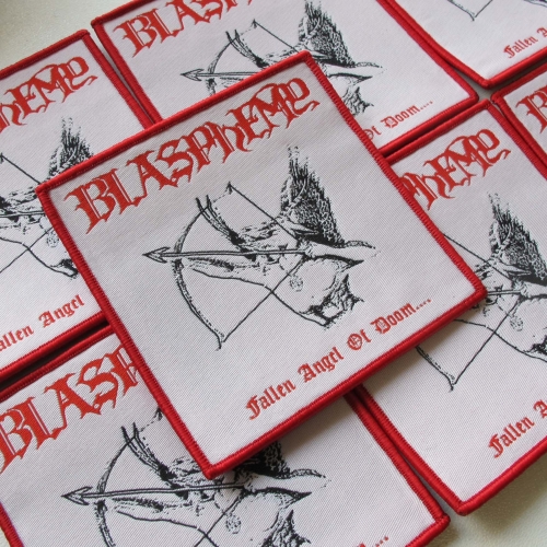 BLASPHEMY - Fallen angel of doom [red] -- Woven Patch.jpg