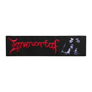 IMMORTAL - LOGO [red] [strip] [iron on] -- Embroidered Patch