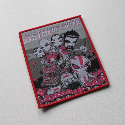 SYSTEM OF A DOWN - Mushrooms [red] -- Woven Patch.jpg
