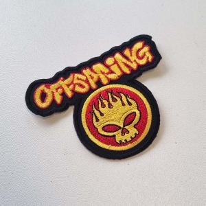 THE OFFSPRING - Flaming Skull [iron on] -- Embroidered Patch