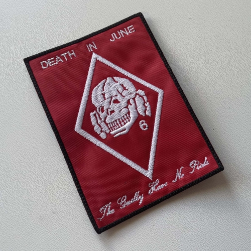 DEATH IN JUNE - Logo [red] -- Embroidered Patch.jpg