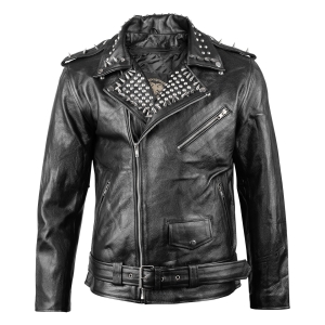 RAMONES jacket - SPLIT LEATHER WITH STUDD
