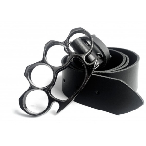 Leather Belt - FINGER BLACK