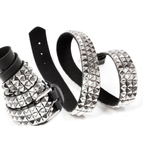 Leather Belt - PYRAMID 3-row studded belt.jpg