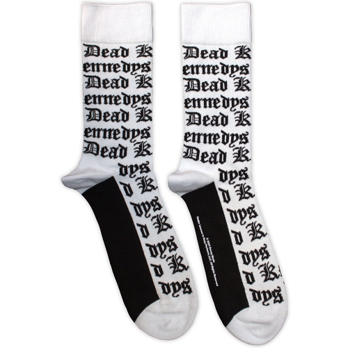 DEAD KENNEDY - GOTHIC LOGO [white] -- Socks 1.jpg