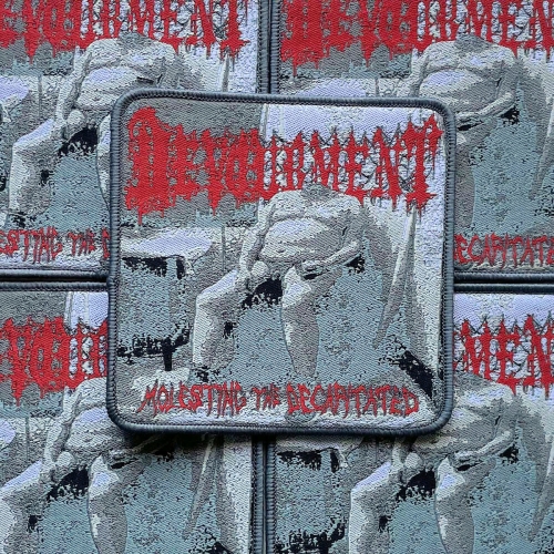 DEVOURMENT - Molesting the  Decapitated [grey] -- Woven Patch.jpg