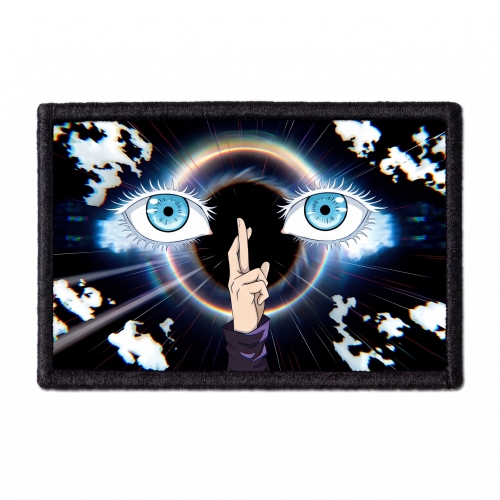 Jujutsu Kaisen - Satoru Gojo eyes and hand sign -- Patch.jpg