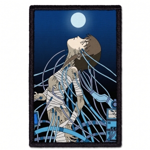 Naszywka Serial Experiments Lain - Lain wired looking at the moon