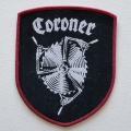 CORONER - Logo Shield [red] -- Woven Patch.JPG