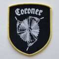 CORONER - Logo Shield [yellow] -- Woven Patch.JPG