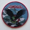 BUDGIE - Never Turn your back on a Friend [red] -- Woven Patch.JPG